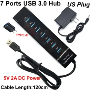 3IN1 120CM 7 Ports USB 3.0 Hub Splitter